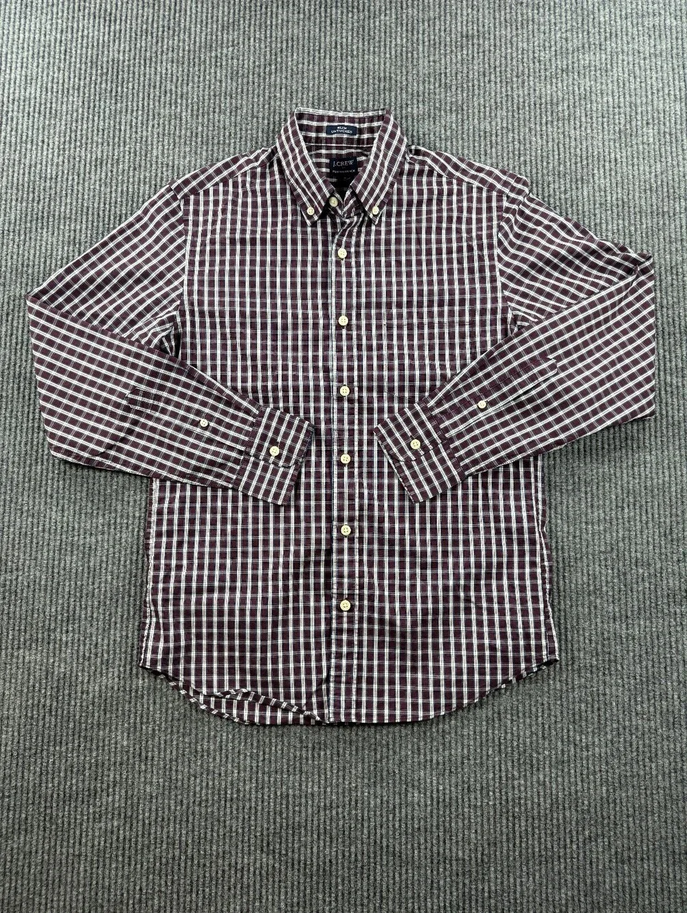 J.Crew Slim Untucked Performance Long Sleeve Button Down Mens S Preppy Plaid